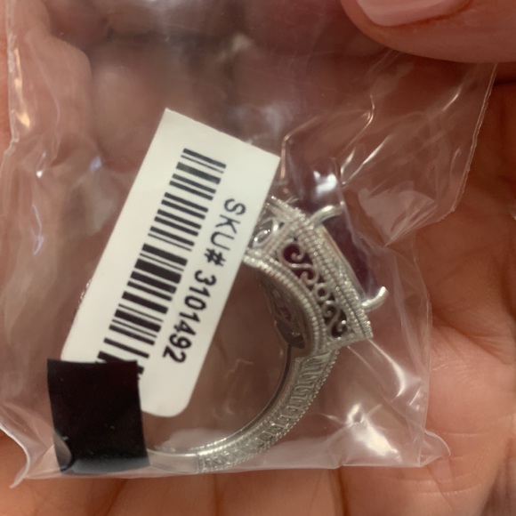 NWT RUBY STERLING SILVER & CZ Ring - Picture 6 of 6